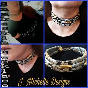 Triple Layer Snakeskin Choker